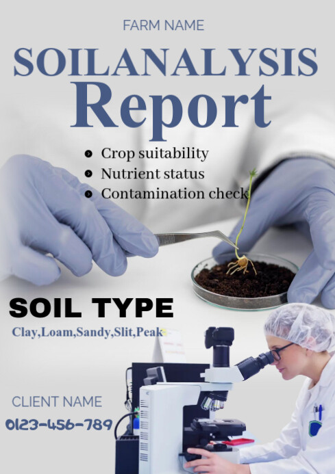 White Professional Soil Analysis Report  A3 template