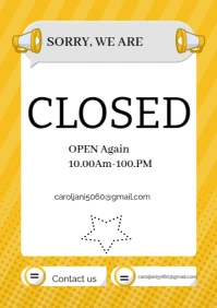 White Professional Sorry We're Closed  A4 template