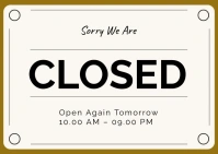 White Professional Sorry We're Closed Tempora Pocztówka template
