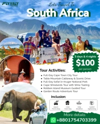 White Professional South Africa Tour Package Ads Template Instagram Portrait