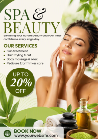 White Spa and Beauty Services A4 Template