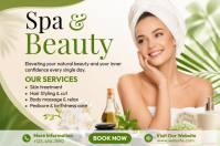 White Spa and Beauty Services Плакат Template