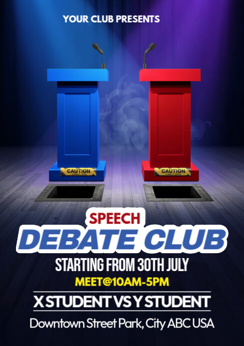 White Professional  Speech And Debate Event Template A4