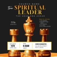 White Professional Spiritual Leader Retreat Church Poster Instagram Post template