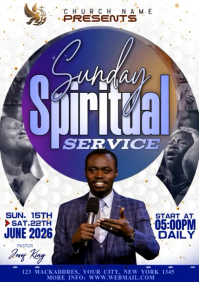 White Professional Spiritual Sunday Service A3 Video template