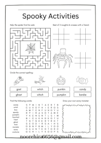 White Professional Spooky Activities  A4 template