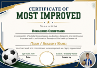 White Professional Sports Achievement Certificate A4 template