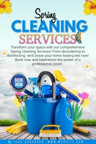 White Professional Spring Cleaning Services Poster template