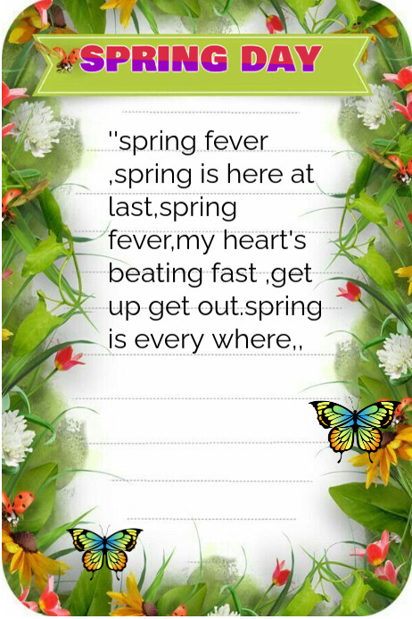 Spring Day Time Poster White Professional Spring Day Poster Template | PosterMyWall