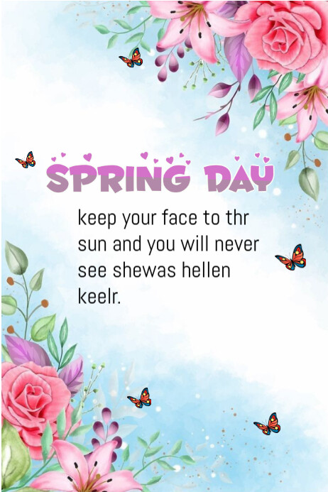 Spring Day Time Poster White Professional Spring Day Poster Template | PosterMyWall