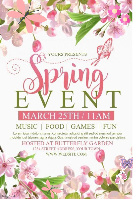 White Professional Spring Event Poster template