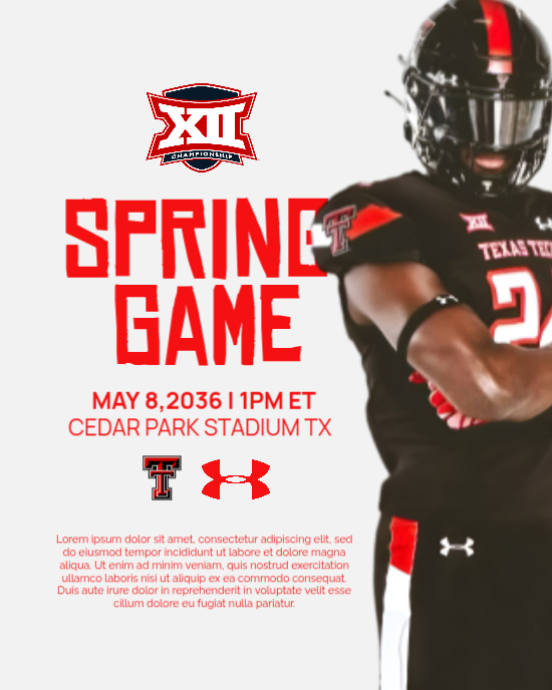 White Professional Spring Football Game Instagram Portrait Template ...