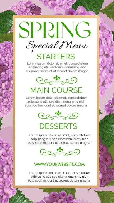 Spring Menu Signage Copy of White Professional Spring Special Menu Poster Instagram Story ...