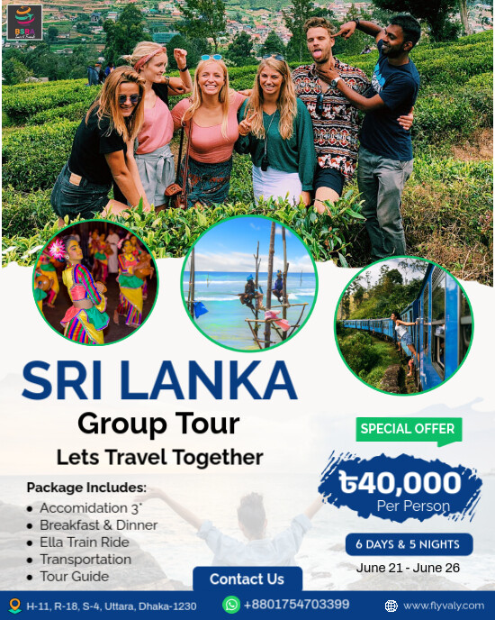 White Professional Sri Lanka Tour Package Ads Design Template Instagram Portrait