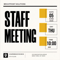 White Staff Meeting Announcement Message Instagram Template