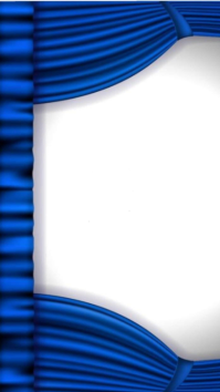 White Professional Stage Performance Digital Display. Royal Blue Stage Curtain Open Border Portrait template
