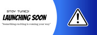 White Professional Stay Tuned Launching Soon Notice  Facebook Cover Photo template