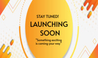 White Professional Stay Tuned Launching Soon Notice  Tag template