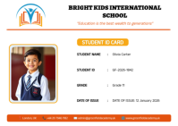 White Student ID Card A6 Template
