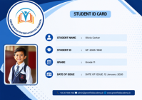 White Professional Student ID Card A6 template