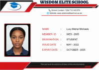 White Professional Student ID Card A6 template