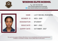 Hvid Student ID Card A6 Template