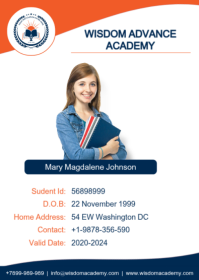 Hvid Student ID Card A6 Template