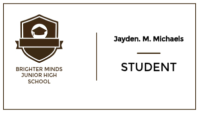 White Student ID Card Business Card Template