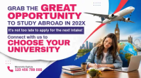 White Study Abroad งานแสดงผลงานแบบดิจิทัล Template