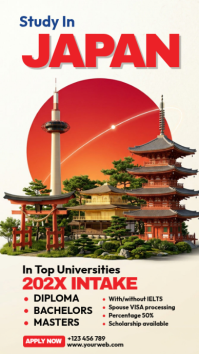 Putih Study in Japan Instagram Story Template