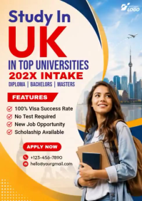 White Study Abroad in the UK A4 Template