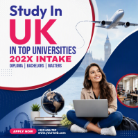 White Study Abroad in the UK Instagram-opslag Template