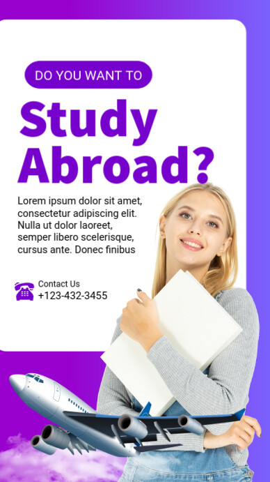 White Professional Study Abroad Instagram Story template