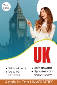 White Professional Study Abroad Poster template