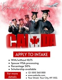 White Professional Study In Canada Flyer (us Letter) template