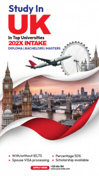 White Professional Study In Uk Instagram Story template