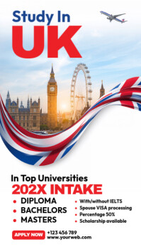White Professional Study In Usa Ad Instagram Story template