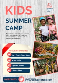 White Professional Summer Camp Enrollment Flyer A2 template