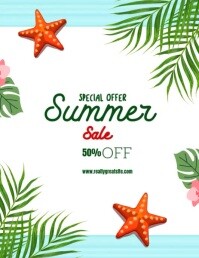 White Professional Summer Sale Ad Flyer (us Letter) Volante (Carta US) template
