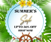 White Professional Summer Sale Banners  Large Rectangle template