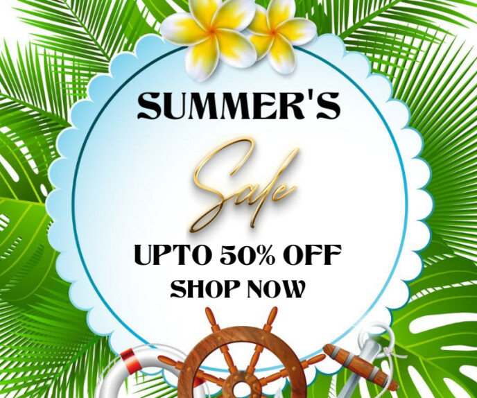 White Professional Summer Sale Banners  Large Rectangle template