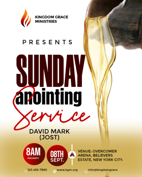 Sunday Anointing Service Template | PosterMyWall