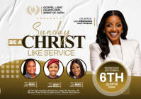 White Church Service Event A1 Template