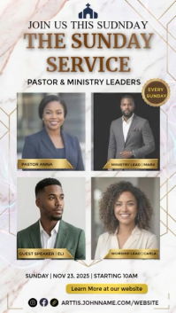 Biały Sunday Church Service Instagram Story Template
