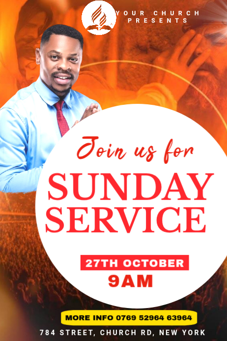 Perfect Service Poster Plantilla de Sunday Church Service Pósters | PosterMyWall