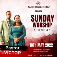 White Professional Sunday Worship Service Instagram Post Instagram-Beitrag template