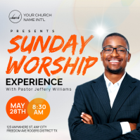 White Professional Sunday Worship Service Instagram Post template