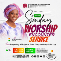 White Church Worship Service Instagram-opslag Template