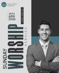 Blanc Sunday Worship Service Instagram Portrait Template