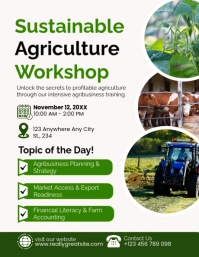 White Professional Sustainable Agriculture Workshop  Flyer (us Letter) template